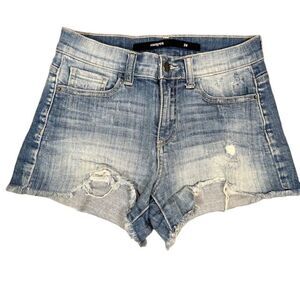 Harper Denim Shorts Distressed Frayed Light Wash Size 25